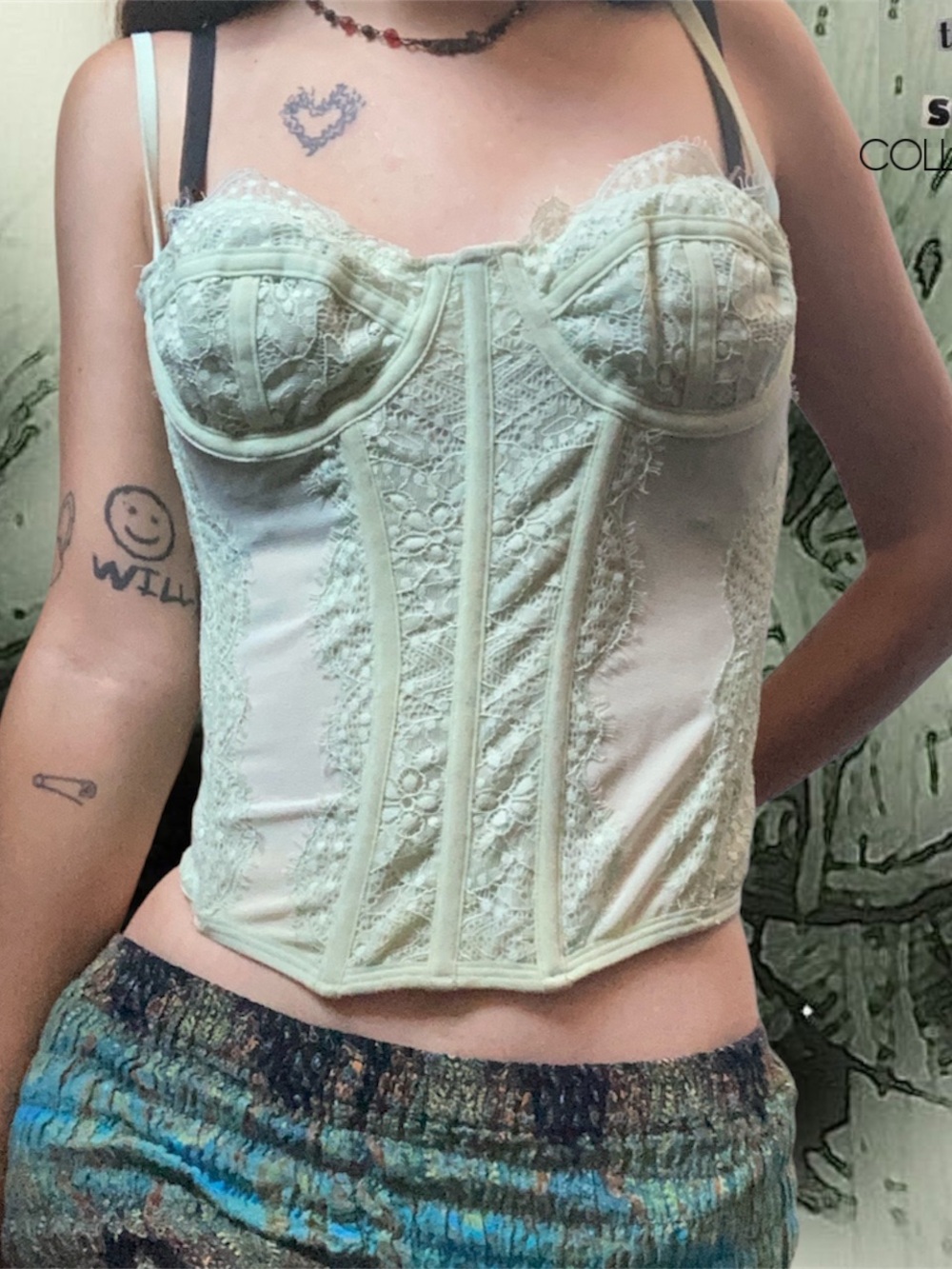 Fairycore Out From Under by Urban Outfitters Modern Love Corset in Lime Green
